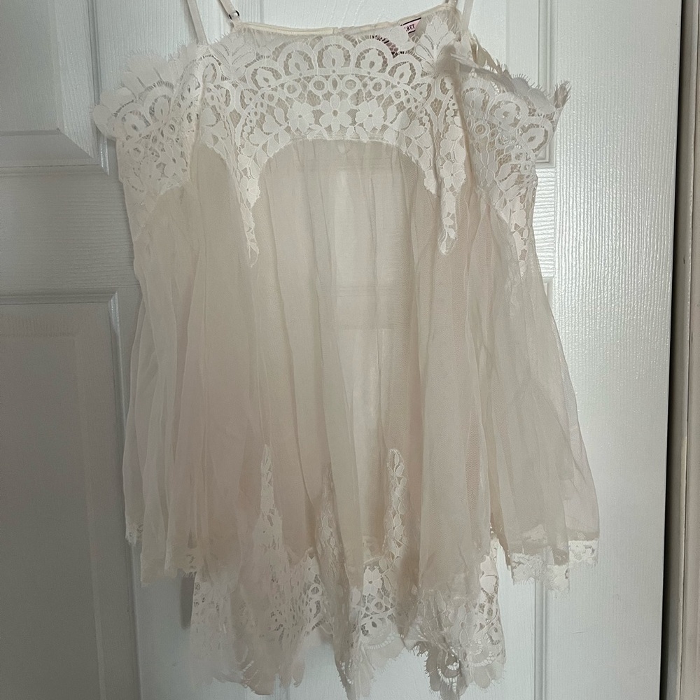 Victoria's Secret Ivory Lace Trim Sheer Camisole